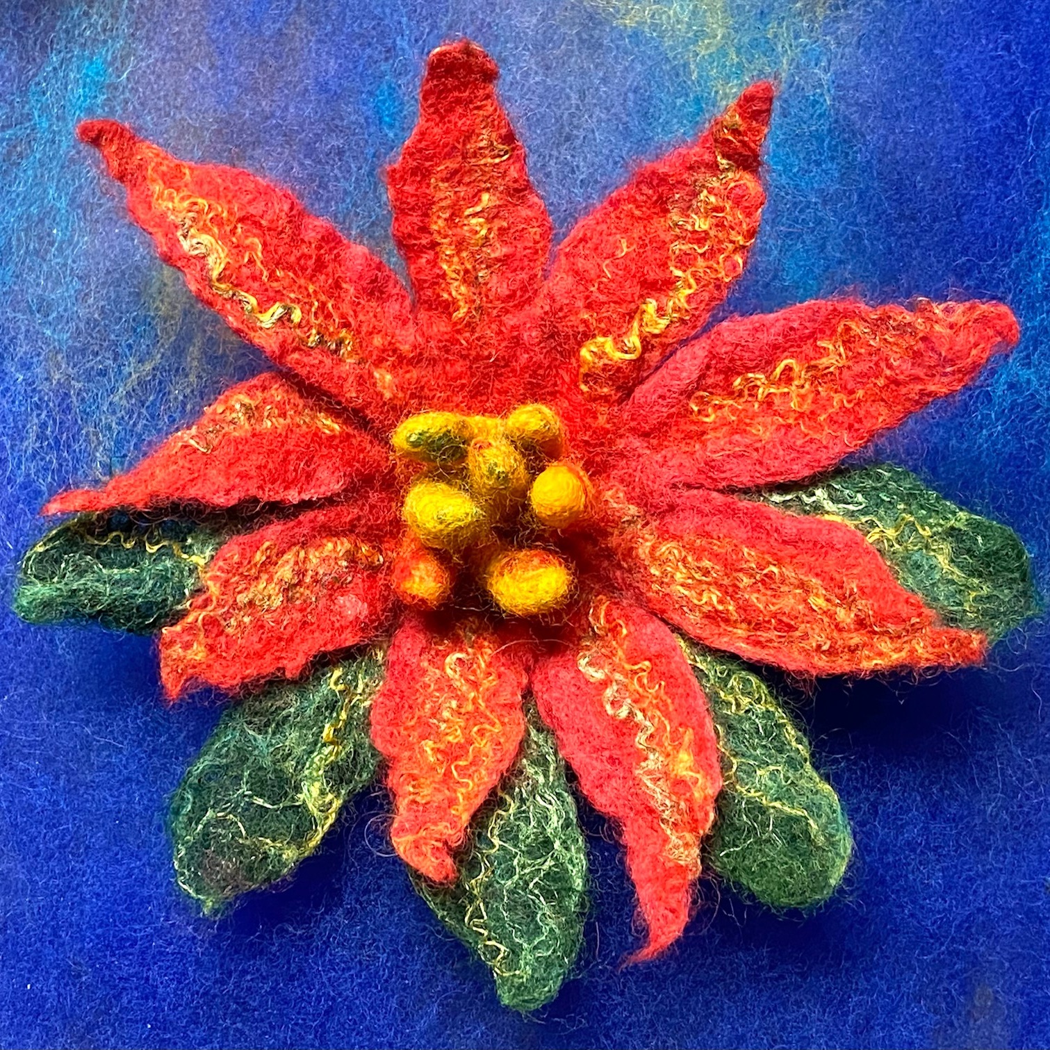 Christmas poinsettia: Wet Felted - logo